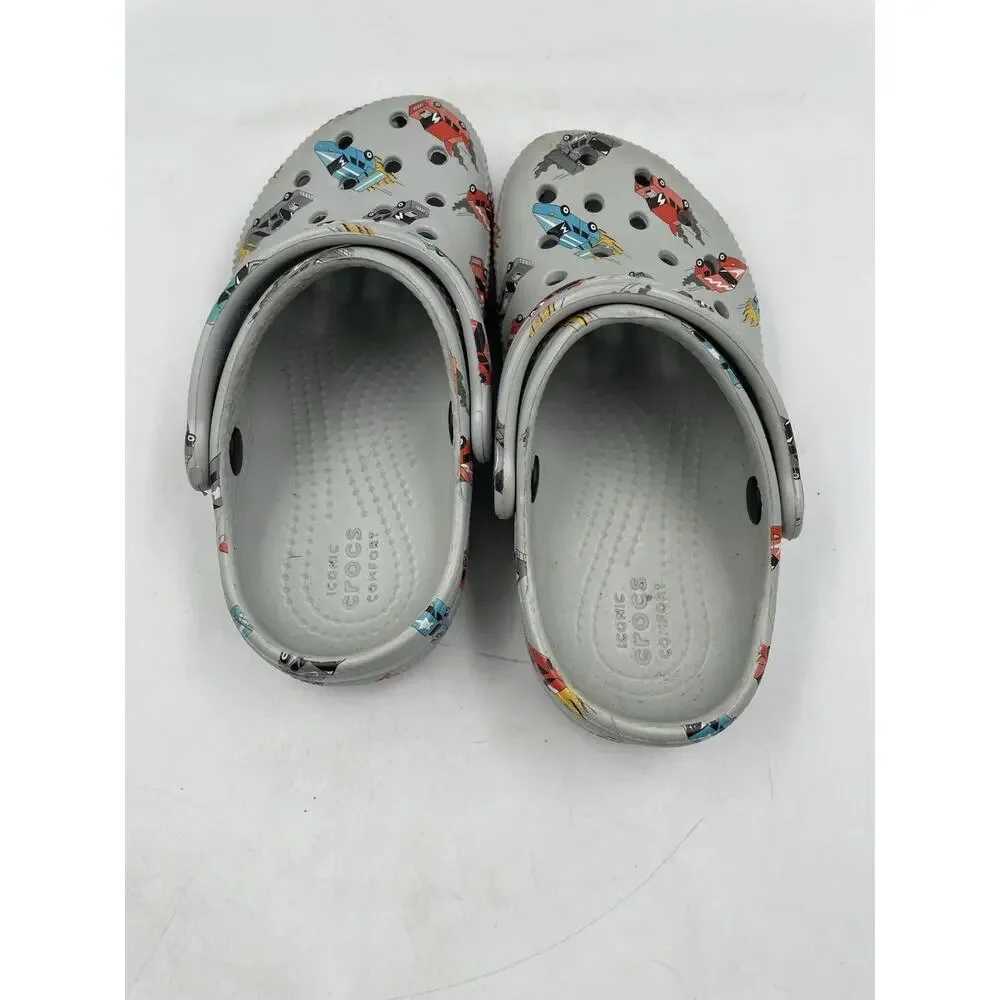 CROCS Kids Classic Race Cars Graphic Clog Mirage / Multi Gray Size 10
